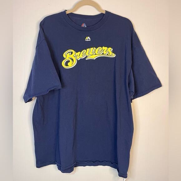 Majestic Milwaukee Brewers Cotton Shirt #21 Size 2XL - Picture 4 of 11